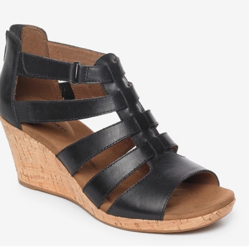 Rockport Brian wedge sandal size 7.5 W black